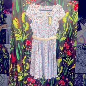 Pin up Pastel hearts super soft voodoo vixen rockabilly dress with pockets NWT
